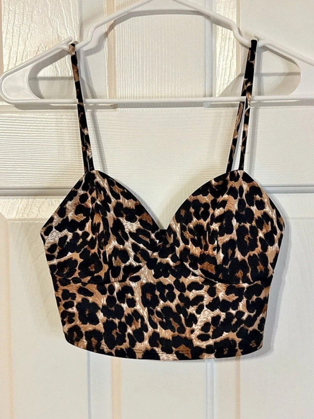 ANGL Leopard Print Crop Top Size Small